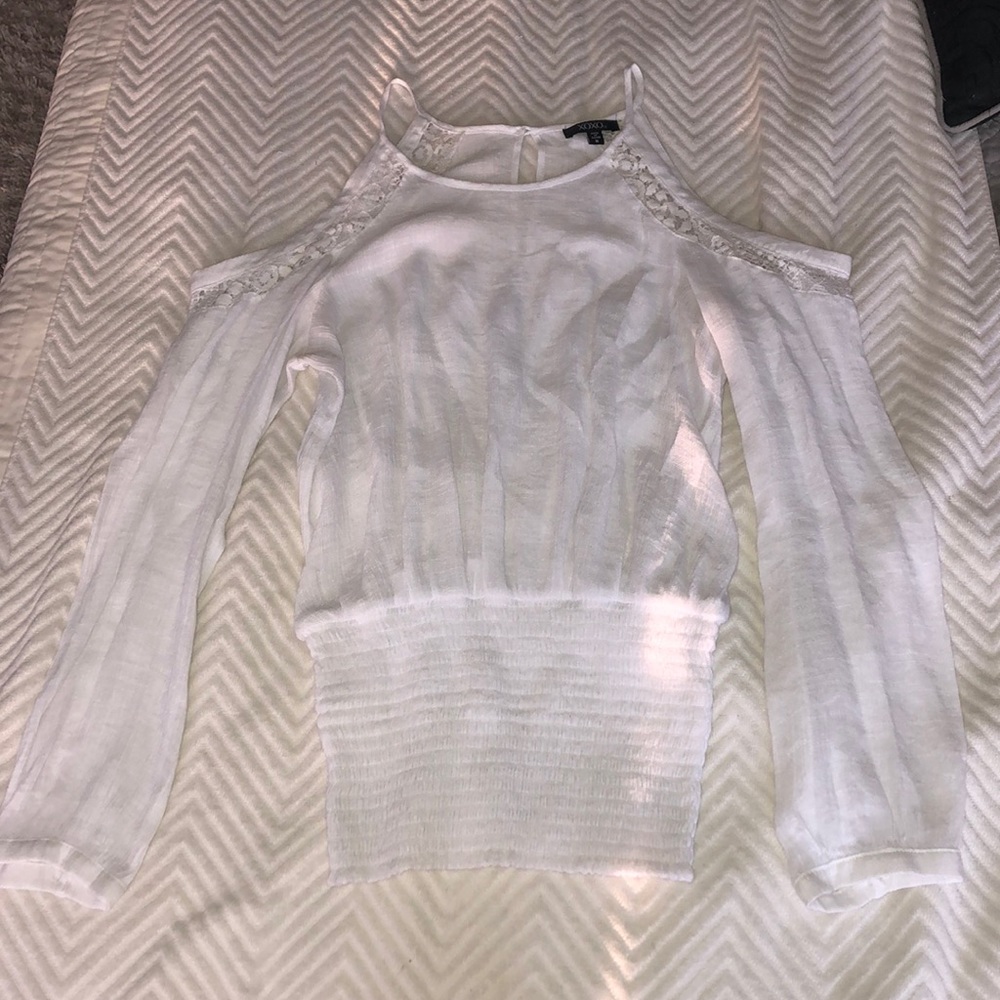 White Open Shoulder Blouse